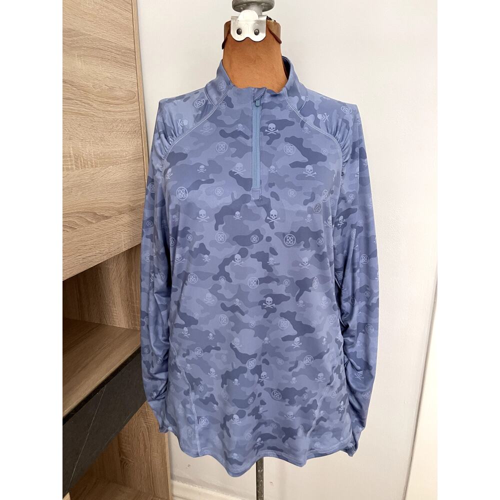 G/Fore Sz L Icon Camo Tech 1/4 Zip Pullover Top Stretch Tennis Pickleball Golf - Picture 2 of 12